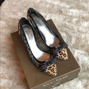 Leopard print kitten heels